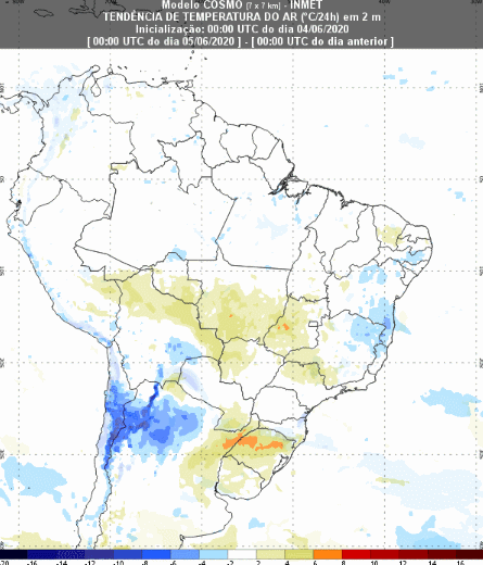 Mapa massa de ar frio - Inmet - 0406