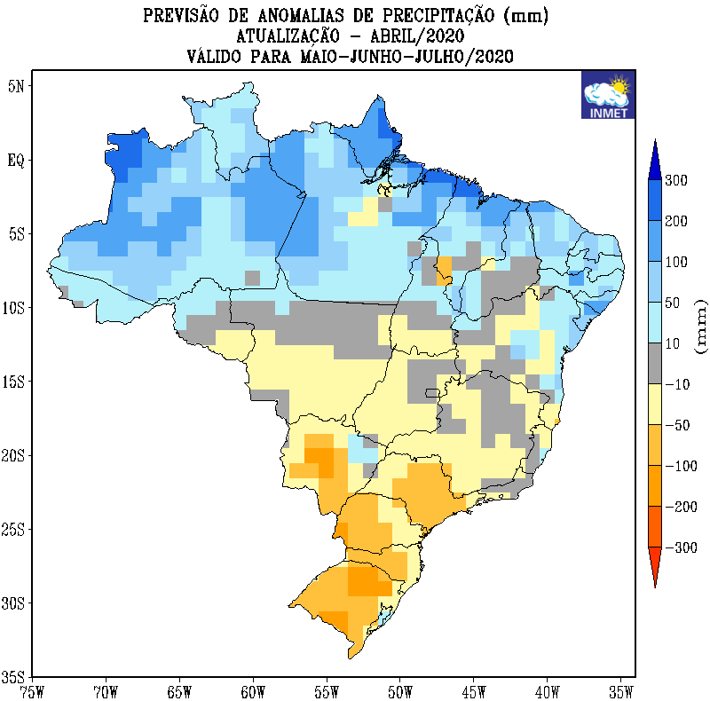 Mapa de anomalias - Inmet