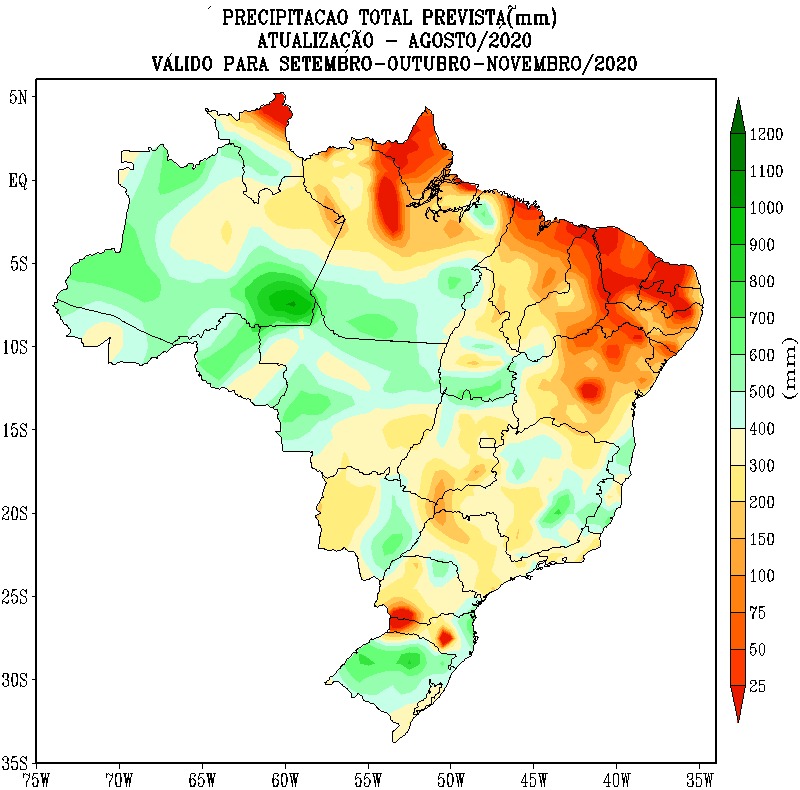 Chuvas setembro - novembro - Fonte: Inmet