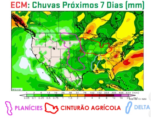 Chuvas EUA - 7 dias - ARC Mercosul