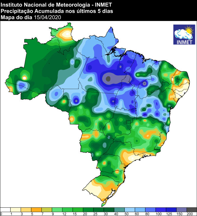 Últimos cinco dias - Inmet - 16/04