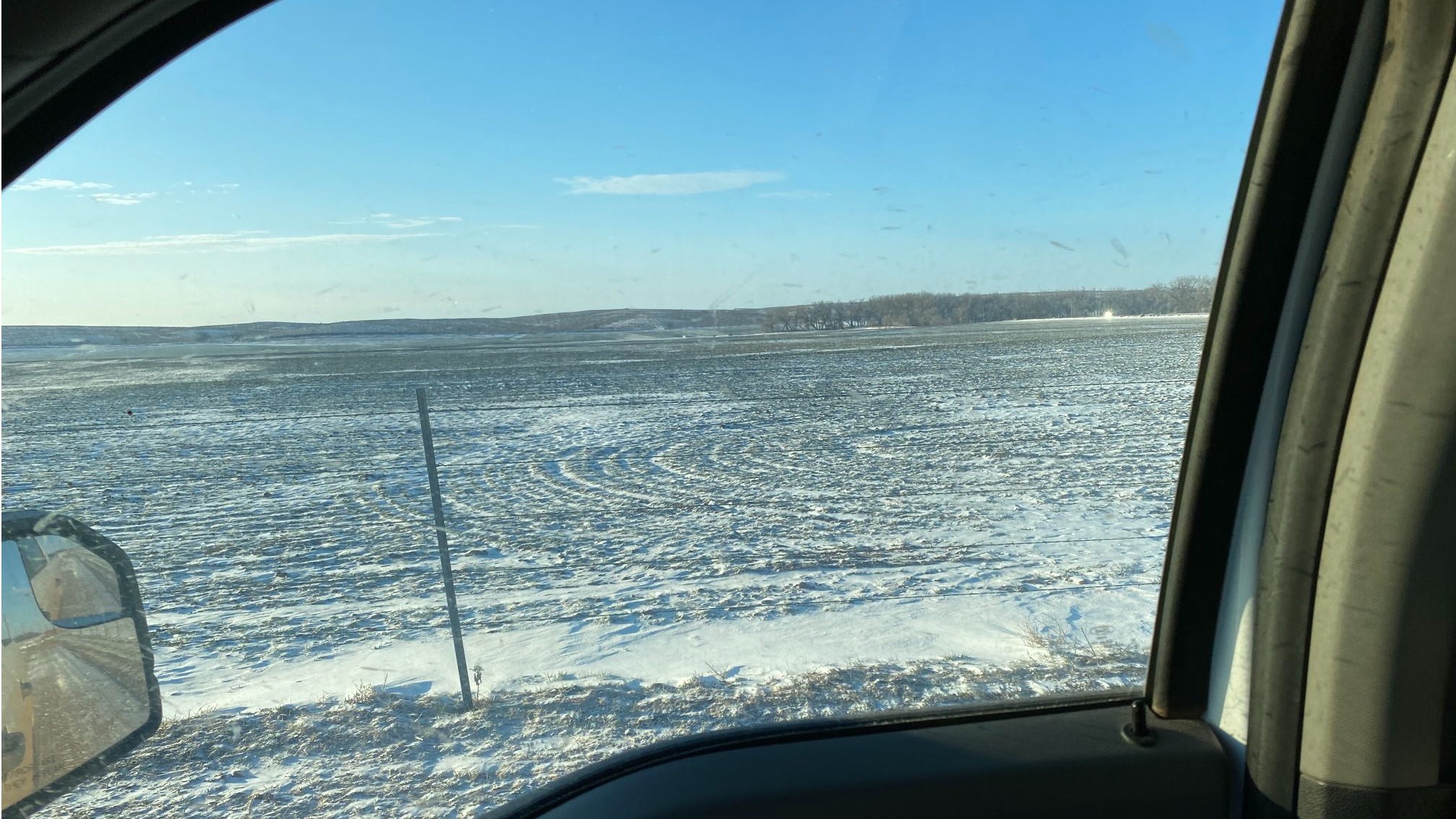 Lavouras de trigo cobertas pela neve no Texas/EUA - Fevereiro 2021 - Foto: Texon Rancher