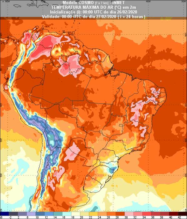 Temperatura - 26/02 - Inmet