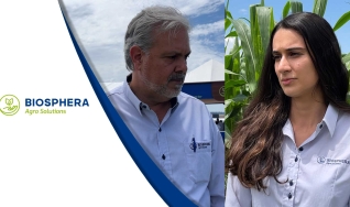César Kersting, diretor comercial da Biosphera e Isabela Gato, assistente de pesquisa da Biosphera
