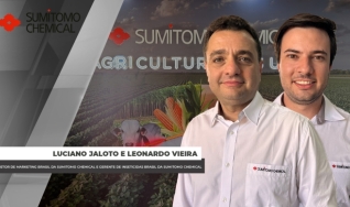 Luciano Jaloto, diretor de marketing Brasil da Sumitomo Chemical e Leonardo Vieira, gerente de inseticidas Brasil da Sumitomo Chemical
