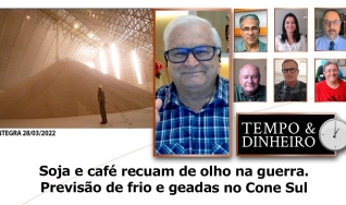Soja e café recuam de olho na guerra . Previsão de frio e geadas no Cone Sul
