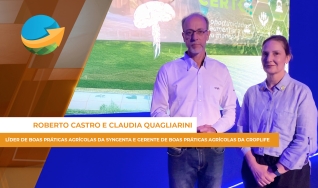 Roberto Castro -  líder de boas práticas agrícolas da Syngenta e Claudia Quagliarini - gerente de boas práticas agrícolas da Croplife