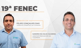 Sandro Oliveira  e Felipe Gonçalves - Dir. Pres. da Coopama e Gerente Comercial da Coopama