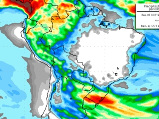 Precipitação 10 dias 25/09/2020