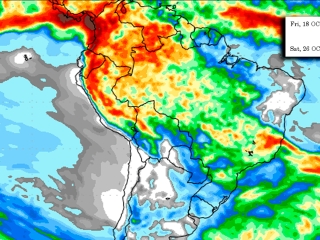 Precipitação chuva 10 dias