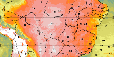Brasil tem calor de até 39°C e baixa umidade, enquanto Sul enfrenta chuva e risco de tempestades