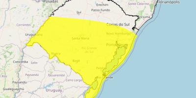 Sul tem previsão de chuva e possibilidade de granizo no RS nesta quinta