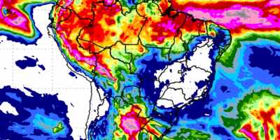 Previsão mostra tempo seco na maior parte do Brasil Central e risco de tempestade no Sul