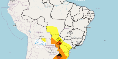 Inmet mantém alertas para tempestades no Rio Grande do Sul e vendavais no Centro-Sul
