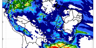 Chuva ganha força em áreas agrícolas do Sul e Sudeste, enquanto Matopiba segue seco