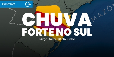 Previsão do tempo: Chuva intensa continua no Sul e nova frente fria chega na quarta 30/06/2026