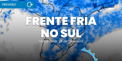 Frente fria avança e mantém risco de temporais no Sul e Zona da Mata 24/02/2026