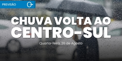Chuva retorna ao Centro-Sul e temporais avançam por SP, MG e MS | Previsão do tempo 26/08/2026