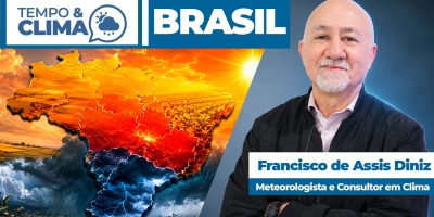 Calor ganha força!  Veja a previsão extendida de 28/08/2026 a 04/08/2026 para todo o Brasil.