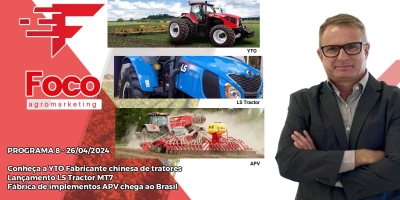 Chinesa Yto apresenta seus tratores na Agrishow / LS Tractor destaca seu trator MT 7 na Agrishow / APV traz para a Agrishow sua linha de aplicação de fertilizantes