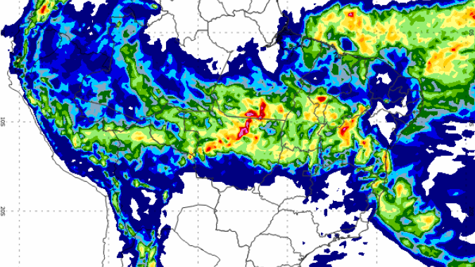 Quarta-feira com mais chuvas para o Centro-Oeste e Matopiba; temperatura elevadas no MS