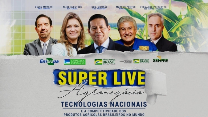 Live da Embrapa com Mourão e Marcos Pontes sobre a competitividade tecnológica do agro brasileiro