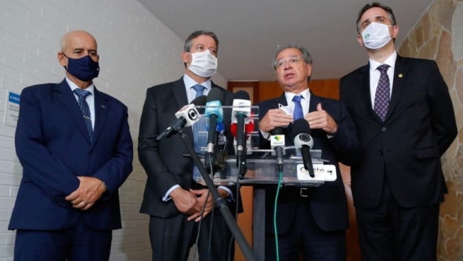 Poder360: Guedes, Lira e Pacheco acertam auxílio emergencial e aprovação de pauta fiscal