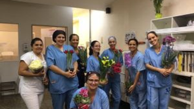 Produtores de flores homenageiam funcionários do Hospital de Clínicas da Unicamp