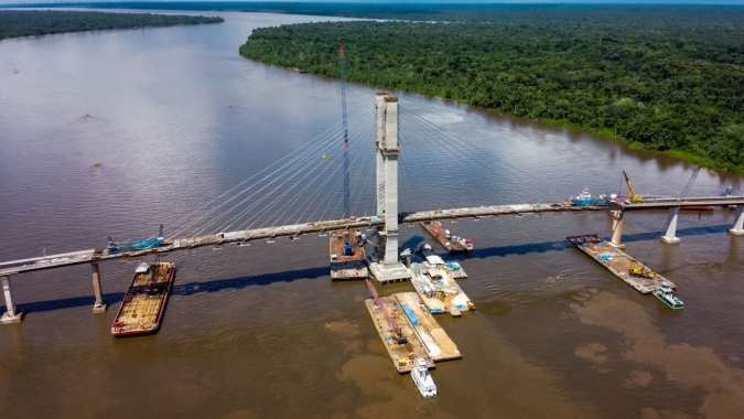 Ponte Rio Moju já está religada e pronta para a fase de concretagem
