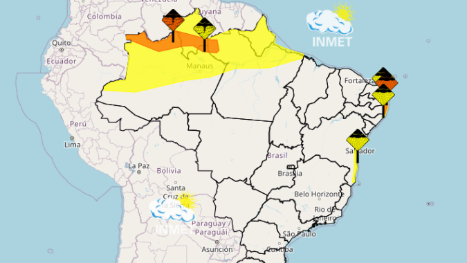 Extremo Norte e o litoral nordestino entram em atenção para chuvas
