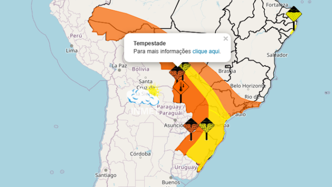 Tempestade atinge o oeste do país a partir desta terça (27)