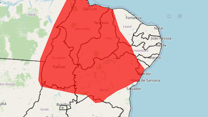 Matopiba segue com alerta vermelho para acumulado de chuva nesta 4ª feira (04)