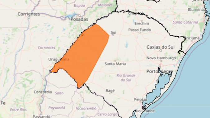 Rio Grande do Sul tem alerta laranja para chuvas acumuladas neste sábado (14)
