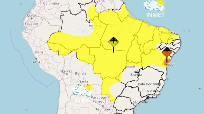 Parte da Bahia tem previsão de chuvas intensas nesta quarta-feira (23)