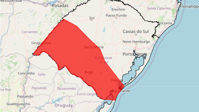 Áreas do Rio Grande do Sul têm previsão de tempestade até sexta-feira (09)