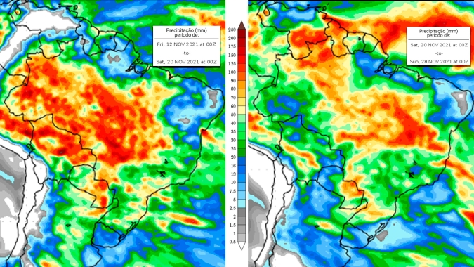 Chuvas voltam ao Sul do país na próxima semana, mas apesar de bons volumes, passagem da massa de ar frio será rápida