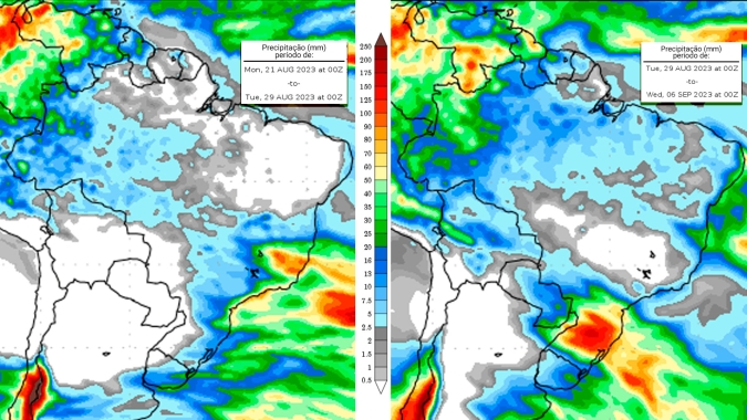 Nova frente fria chega em meados dessa semana ao sul do Brasil e pode atingir até o sul da Bahia, confirmando fim do bloqueio atmosférico