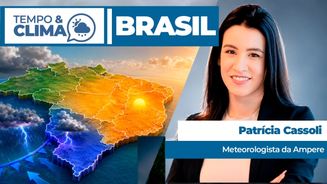 Sul segue em alerta para temporais enquanto interior do Brasil enfrenta calor e baixa umidade