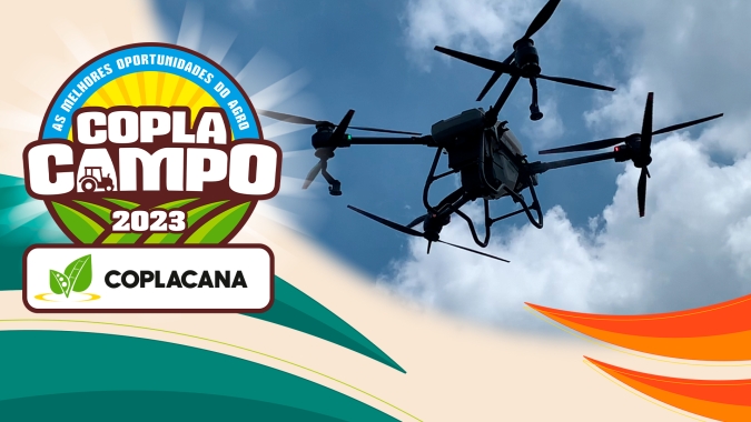 Drone pulverizador chama atenção na Coplacampo 2023 e equipamentos contam com condição especial de compra