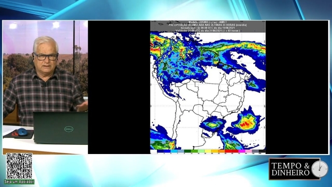 Chove nesse final de semana no Sul, mas o bloqueio não deixa a umidade subir para o Brasil Central