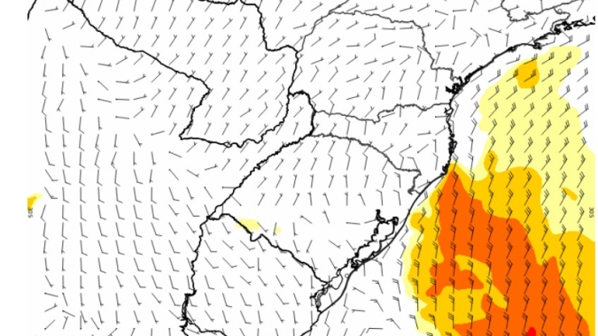 Novo ciclone ameaça o Sul com chuva forte e rajadas de até 100 km/h