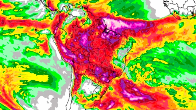 1ª quinzena do mês ainda será de pouca chuva no RS; MT, GO, BA e MG tem janela rápida de sol até o final de semana
