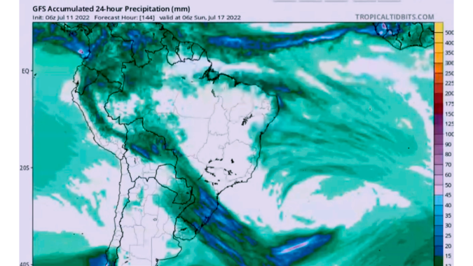 Bloqueio atmosférico começa a perder força e frente fria já consegue avançar em direção ao PR, MS e parte de SP no final de semana