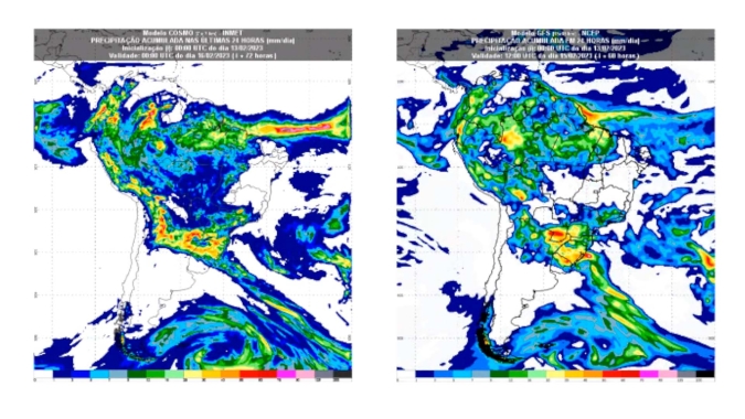 Inmet alerta para chuva forte no Sul com ventos , granizo e descargas elétricas podendo provocar transtornos para as áreas rurais