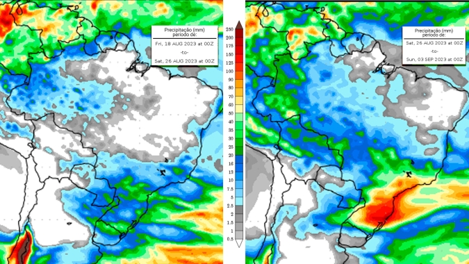 Frente fria rompe bloqueio atmosférico levando  boas chuvas para o Sul e também para o Sudeste do país: nova rodada de chuvas já deve acontecer no final do mês