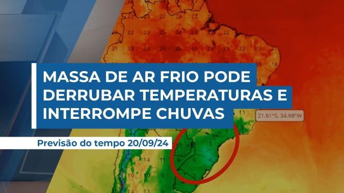 Mapas mostram temperaturas em queda  e até risco de geadas para o início de outubro, atenção para período com redução de chuvas