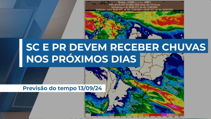 Frente atuando no Sul do país deve trazer chuvas com volumes significativos para SC e PR nos próximos dias