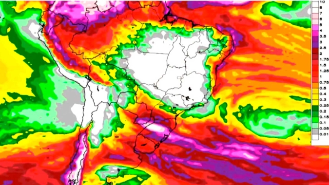 Chuvas nos próximos dias podem ultrapassar os 300mm no RS; bloqueio atmosférico começa a perder força