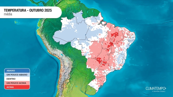 Clima em Outubro: Formação de corredores de umidade e aumento da frequência da chuva deve ocorrer durante a segunda quinzena