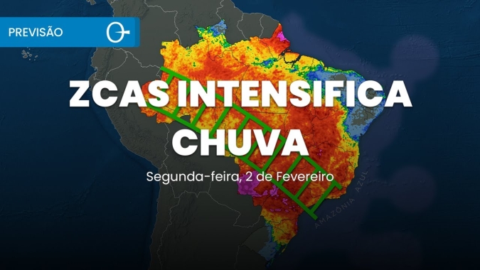 Chuva forte se organiza no início da semana e traz risco de temporais | Previsão 01/02/2026
